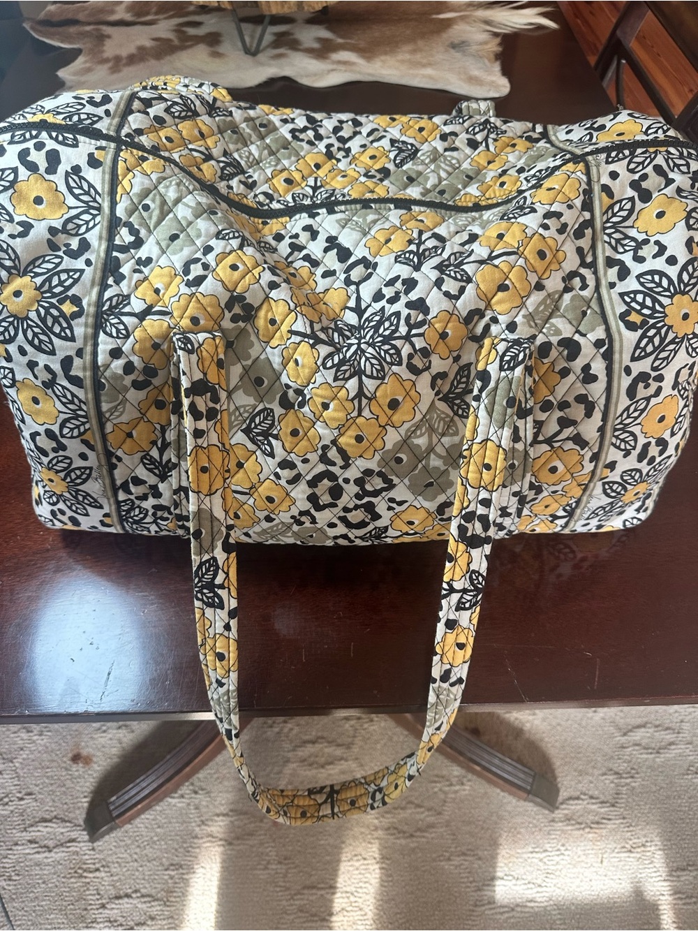 Vera Bradley Quilted Floral Weekender Bag - Yellow Floral - Picture 2 of 9